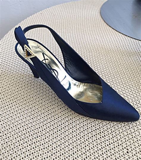 navy blue ysl heels|Yves Saint Laurent .